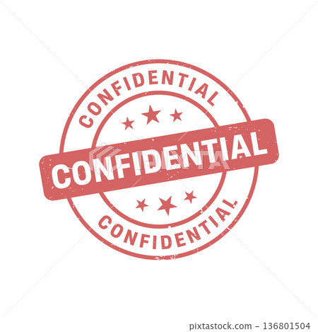 Confidential Stamp, Confidential Grunge Round Sign 136801504