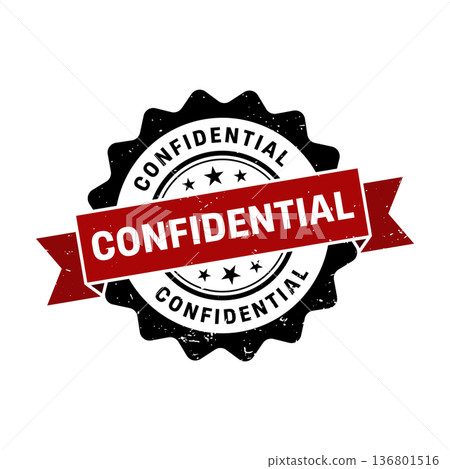Confidential Stamp, Confidential Grunge Round Sign 136801516