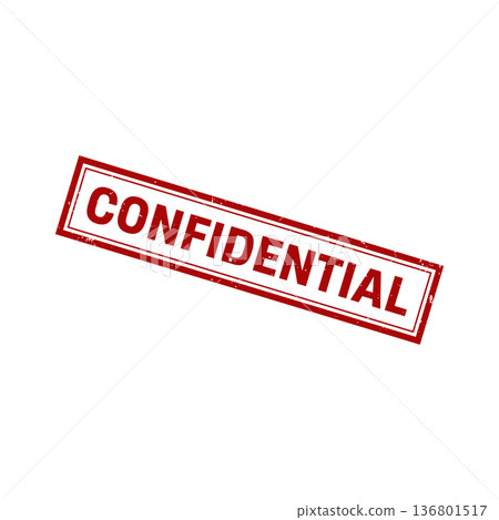 Confidential Stamp, Confidential Square Sign 136801517