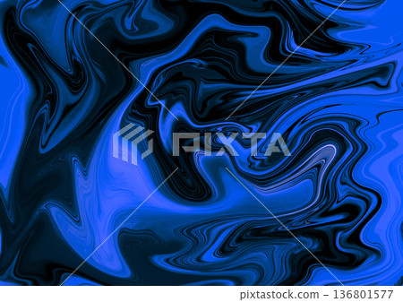 Black and blue fluid marble pattern Black and blue fluid marble pattern 136801577