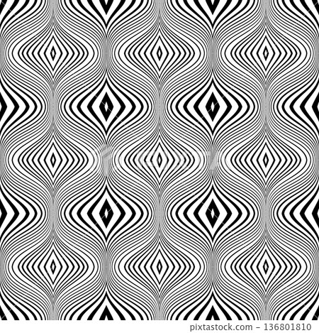 Abstract Seamless Wavy Lines Pattern. 136801810