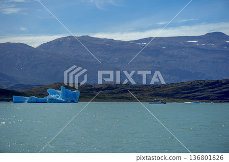 light blue iceberg detail near while cruising to spegazzini glacier los glaciares park argentina 136801826