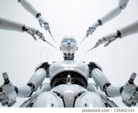 人工智慧機器人手術的未來圖景 | 人工智慧和醫療技術的概念圖 136802141