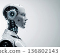 Future artificial intelligence concept | Side profile humanoid robot and advanced technology image 136802143