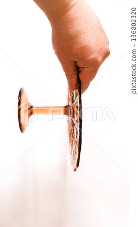 Orange vase on a white background. 136802320