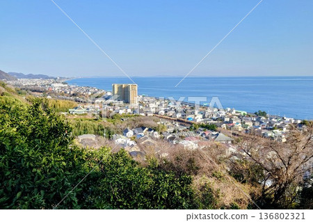 從蘇我之丘眺望湘南海與城市景觀 136802321