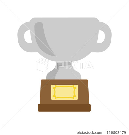 Silver championship cup trophy illustration 136802479