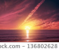 Scenery of the sun setting over the sea 136802628