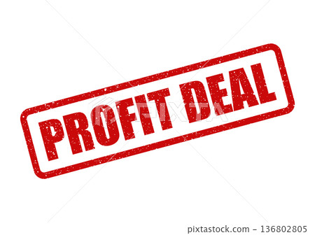 Distressed rectangular rubber stamp vector displaying profit deal for marketing materials or financial announcements Distressed rectangular rubber stamp vector displaying profit deal for marketing materials or financial announcements 136802805