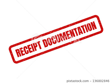Distressed rectangular stamp displaying RECEIPT DOCUMENTATION for record keeping and audit purposes Distressed rectangular stamp displaying RECEIPT DOCUMENTATION for record keeping and audit purposes 136802846