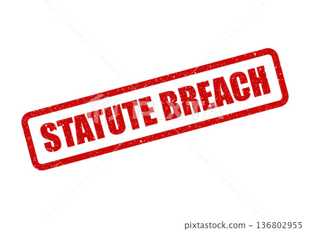 Distressed red grunge rubber stamp marking a violation of established legal regulations or rules Distressed red grunge rubber stamp marking a violation of established legal regulations or rules 136802955