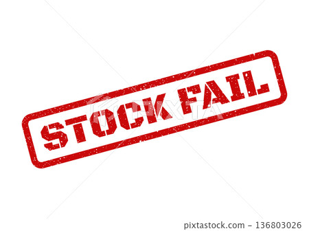 Distressed red rectangular rubber stamp illustration showing STOCK FAIL text, signifying a clear negative financial market outcome or investment Distressed red rectangular rubber stamp illustration showing STOCK FAIL text, signifying a clear negative financial market outcome or investment 136803026