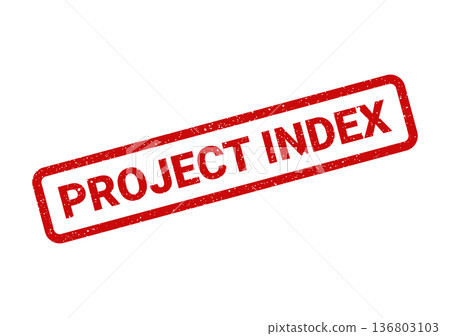 Distressed red rectangular stamp impression asking to index a project, guiding data organization and retrieval efforts 136803103