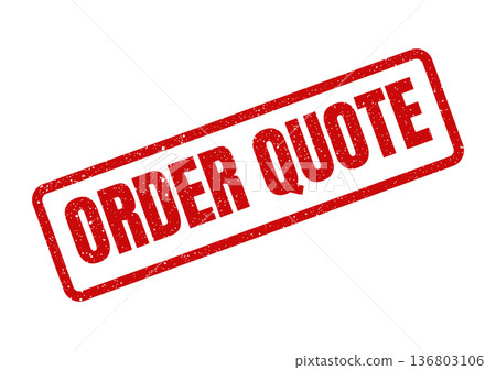 Distressed red rectangular stamp impression displaying the text ORDER QUOTE for financial proposals 136803106