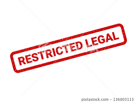 Distressed red rectangular stamp mark denoting legal restriction on information or documentation access Distressed red rectangular stamp mark denoting legal restriction on information or documentation access 136803113