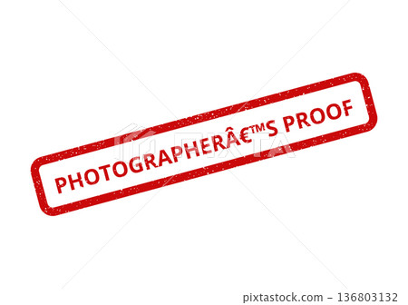 Distressed red rectangular stamp vector with PHOTOGRAPHERS PROOF text for client review or studio workflow 136803132
