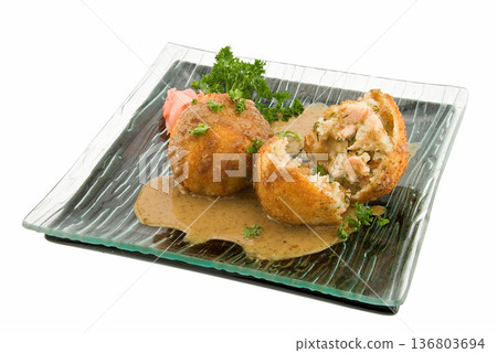 fish cakes with salmon fish cakes with salmon 136803694