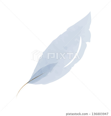 A delicate single leaf painted with soft blue watercolor. This artwork features a graceful shape and subtle shading, creating a serene and light aesthetic against a clean white backdrop. A delicate single leaf painted with soft blue watercolor. This artwork features a graceful shape and subtle shading, creating a serene and light aesthetic against a clean white backdrop. 136803947