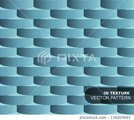 Vector seamless geometric 3d pattern. Repeatable architecture creative background. Decorative ceramic beige tile texture 136804681
