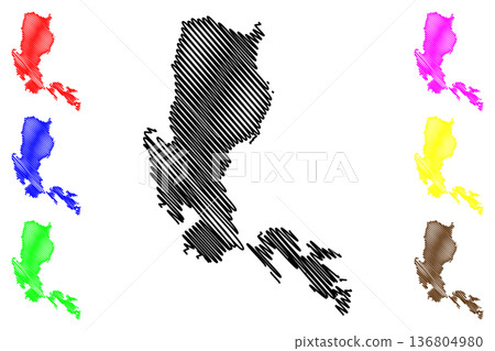 Luzon island (Southeast Asia, Republic of the Philippines) map vector illustration, scribble sketch Luzon map 136804980