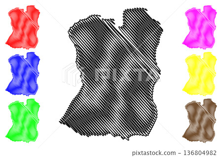 MacKlintok island (Russia, Russian Federation, Franz Josef Land archipelago) map vector illustration, scribble sketch McClintock map 136804982