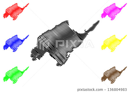 Mactan island (Southeast Asia, Republic of the Philippines, Visayan Islands or archipelago) map vector illustration, scribble sketch Mactan map 136804983