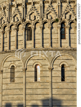 Historic Stone Church Featuring Glowing Archways And Textures Historic Stone Church Featuring Glowing Archways And Textures 136805027