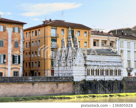 Peaceful City Scene With Colorful Buildings And Tranquil Water 136805028