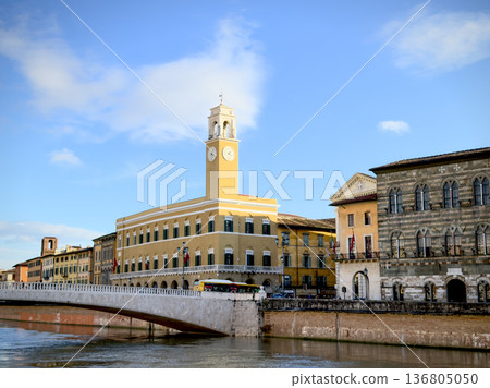 Late Afternoon Illuminates Iconic Civic Structures Along Waterfront 136805050