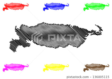 Manus island (Papua New Guinea, Admiralty Islands Archipelago) map vector illustration, scribble sketch Manus map 136805115