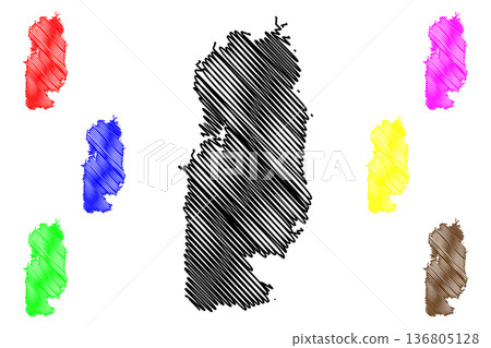 Middle Andaman island (Republic of India, Indian union territory of Andaman and Nicobar Islands) map vector illustration, scribble sketch Middle Andaman map Middle Andaman island (Republic of India, Indian union territory of Andaman and Nicobar Islands) map vector illustration, scribble sketch Middle Andaman map 136805128