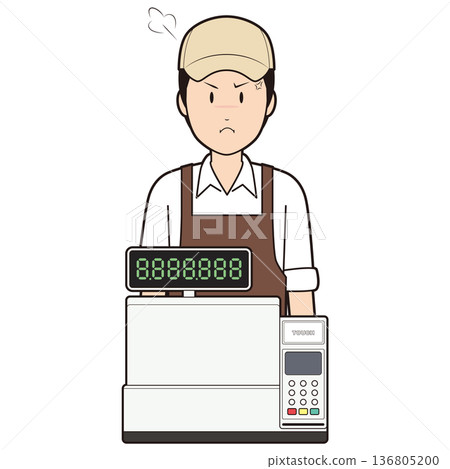 Cashier and male cafe employee ⑥ Cashier and male cafe employee ⑥ 136805200