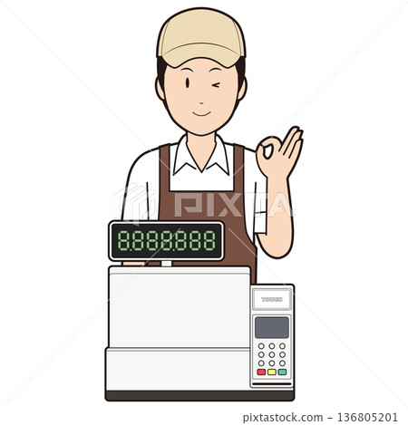 收銀員及男咖啡店員⑦ 收銀員及男咖啡店員⑦ 136805201