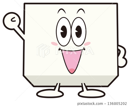 豆腐角色舉起拳頭 136805202