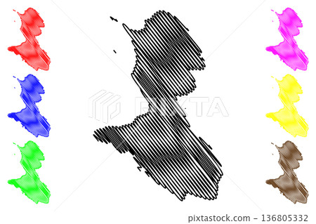 Olib island (Republic of Croatia, Adriatic Sea) map vector illustration, scribble sketch Olib map Olib island (Republic of Croatia, Adriatic Sea) map vector illustration, scribble sketch Olib map 136805332