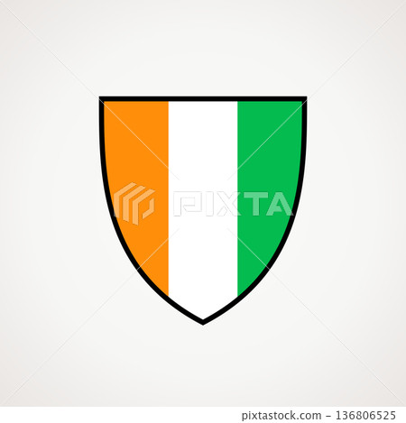 Shield - flag of Ivory Coast Shield - flag of Ivory Coast 136806525