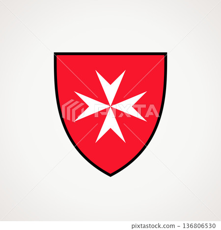 Shield - flag of Maltese cross Shield - flag of Maltese cross 136806530