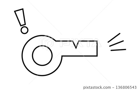Warning whistle pictogram Warning whistle pictogram 136806543