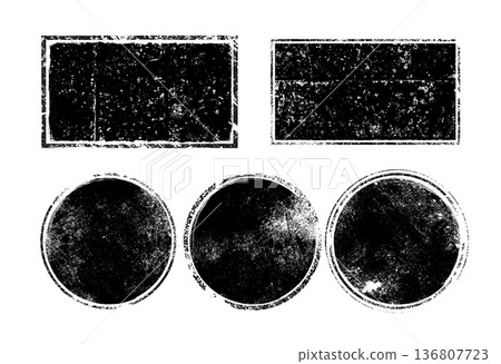 Grunge texture brush stamp vector circle dot. Rubber graphic grunge stamp rectangle vintage Grunge texture brush stamp vector circle dot. Rubber graphic grunge stamp rectangle vintage 136807723