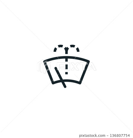 Visibility windshield washer dashboard indicator symbol vehicle glass cleaning system, maintenance 136807754