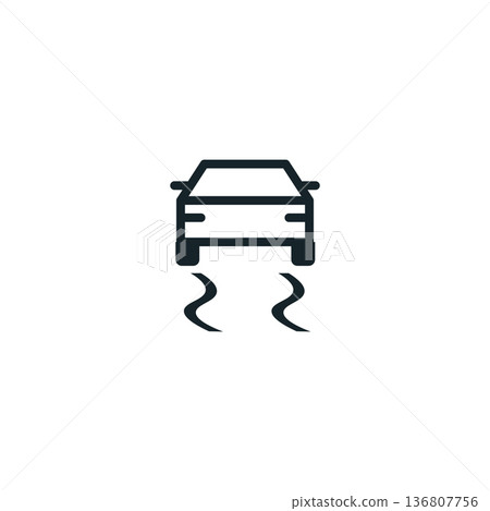 Stability control dashboard warning symbol...-插圖素材 [136807756] - PIXTA圖庫