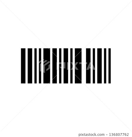 Black barcode icon isolated on white background Black barcode icon isolated on white background 136807762