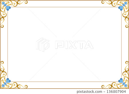 復古書法風格邊框材質 251 <裝飾邊框，裝飾框，心形> 136807904