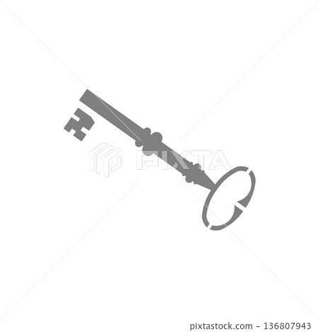 Old key vector icon template design 136807943