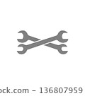 wrench - metal spanner icon vector design template 136807959