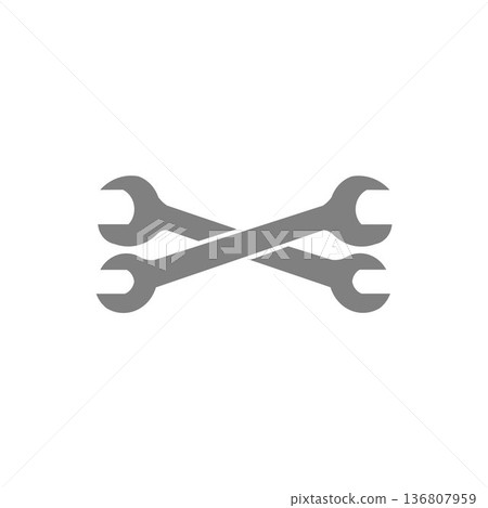 wrench - metal spanner icon vector design template 136807959