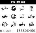 Gym Logo Icon Set Fitness Bodybuilding Muscle Arm Vector Collection 136808460