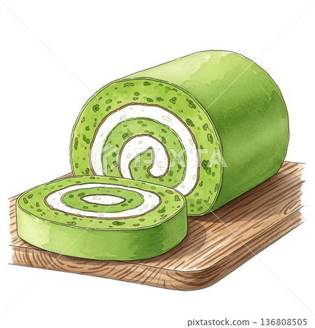 美麗的漩渦抹茶甜點 136808505