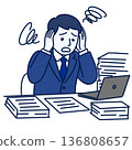 A male employee who is worried about taking on too much work 136808657