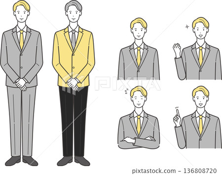 一組身著制服的商務人士插圖 一組身著制服的商務人士插圖 136808720